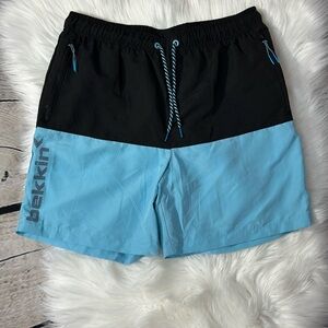 Black and Blue Men's Swim Trunks